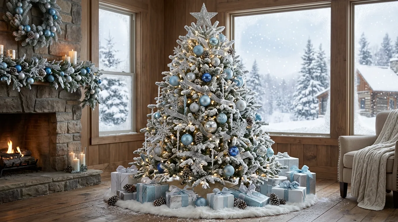 Use ribbon to add softness and movement inspiration for a Christmas tree centerpiece.